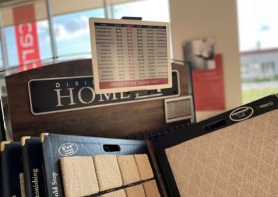 Blakley's Flooring – ESL price tag on carpet sample display