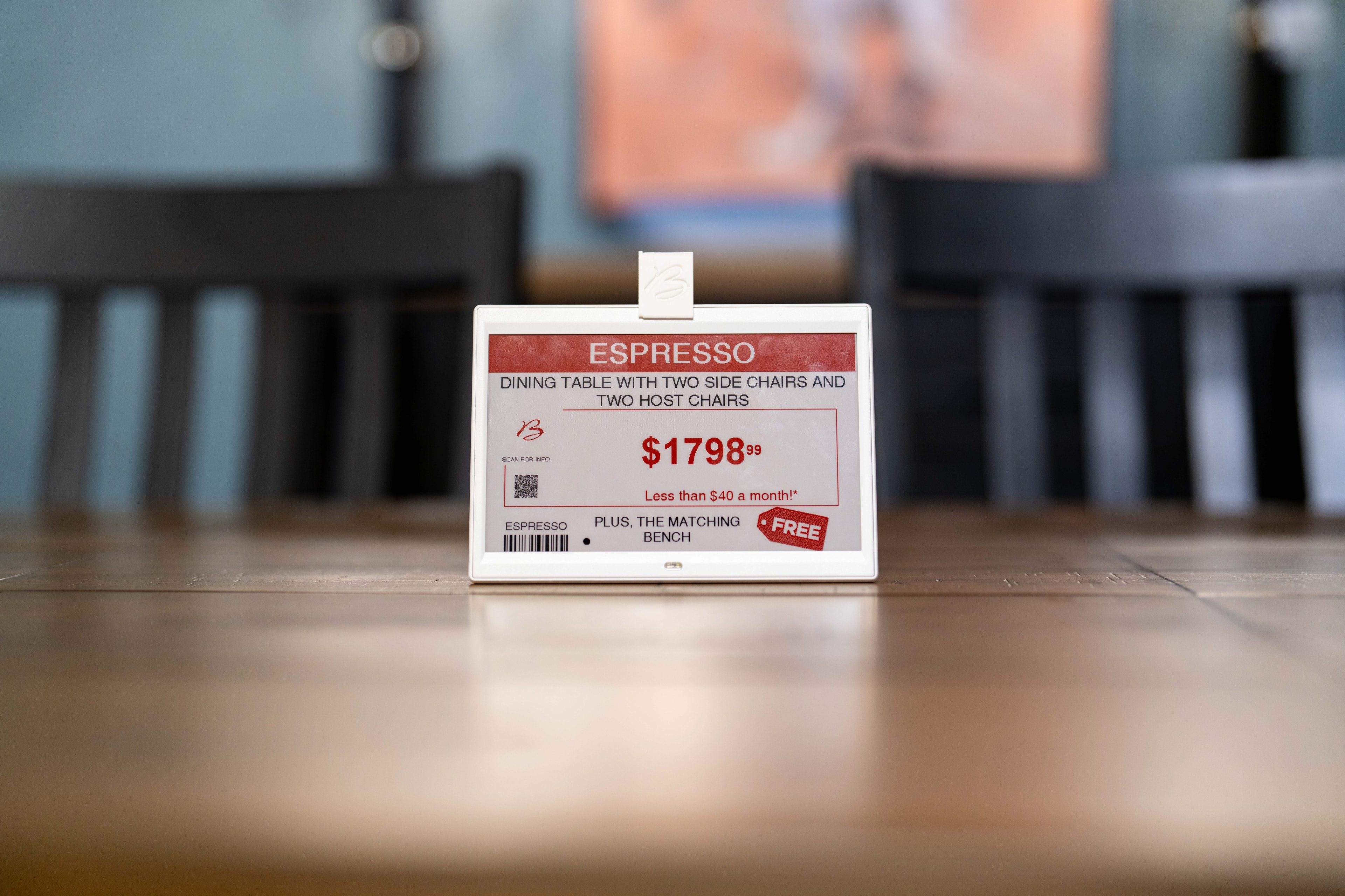 Bob Mills Furniture – ESL price display on bedroom set