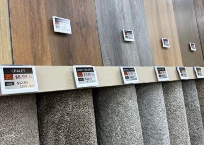 ESL at flooring showroom – vinyl plank pricing display