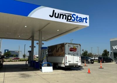 JumpStart gas station exterior canopy