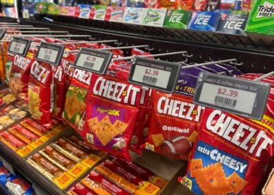 JumpStart – Cheez-It snack shelf with ESL price tags