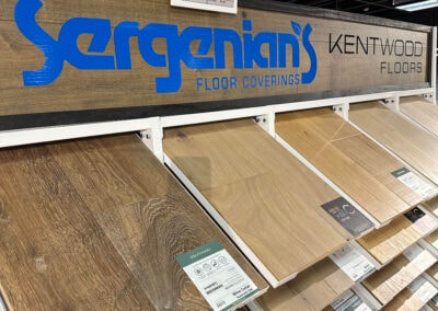 Sergenian's – carpet sample stacks with ESL price tags