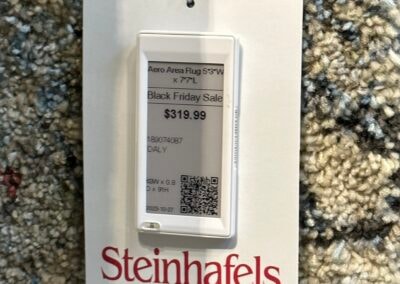 Steinhafels – ESL price tag on leather sectional sofa display