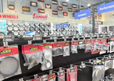 Summit Racing – fasteners and hardware shelf display